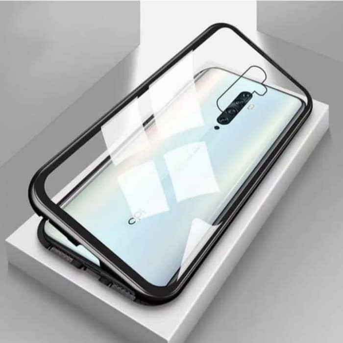 Case Magnetic Premium 2in1 Glass Transparant For Type Oppo Reno 2