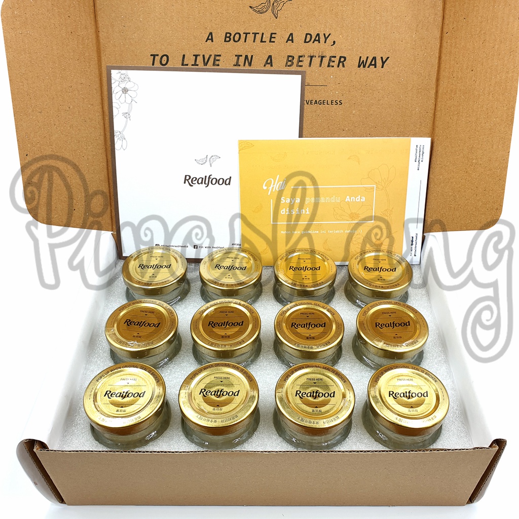 

Realfood Minuman Sarang Burung Walet Paket 6 Box 72 Botol Subsidi Ongkir