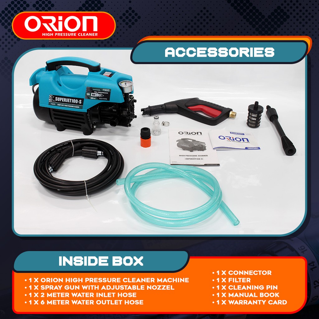 Alat steam cuci serbaguna  AC &amp; motor &amp; mobil Jet Cleaner - Orion SUPERJET100-S  TIDAK BISING