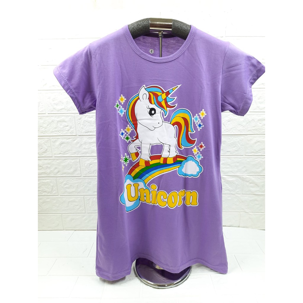 DRESS FASHION ANAK PEREMPUAN MOTIF UNICORN RAINBOW UNTUK ANAK PEREMPUAN UMUR 1-12 TAHUN