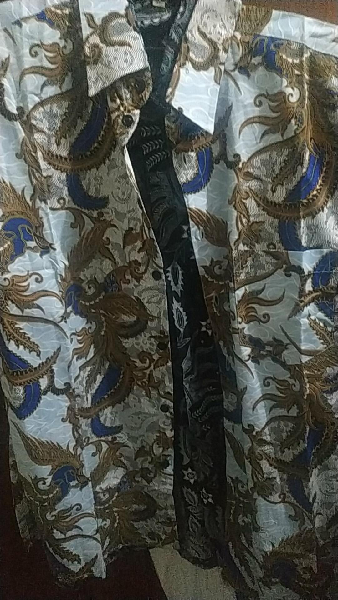 [gridline - R039] Kemeja Batik Pria Katun Lengan Pendek Regular Batik Hem Keren Biru