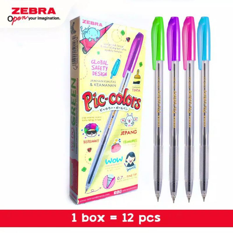 

Pulpen Zebra PICOLLO | PIC-COLORS 0.5mm 0.7mm - 12 pcs