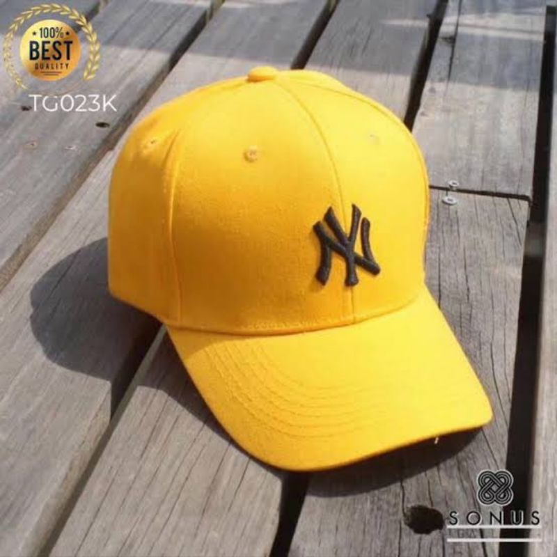 Topi NY New York Topi Baseball Pria Wanita-kuning