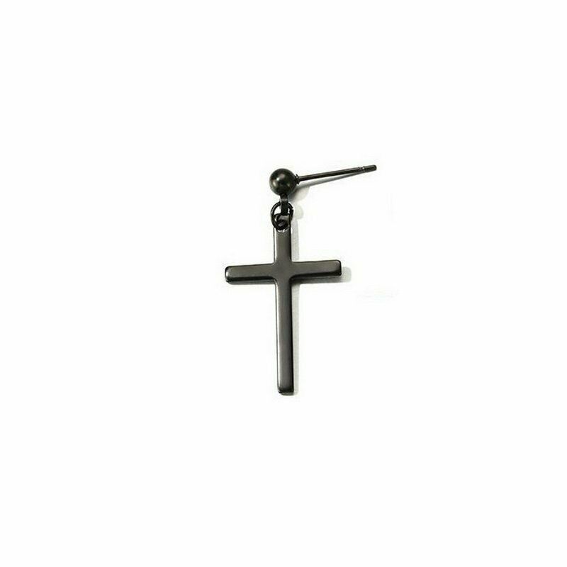 1 Pc Anting Stud Drop Menjuntai Bahan Stainless Steel Untuk Pria