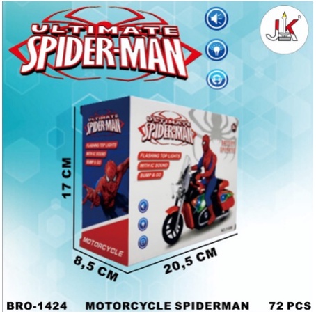 TERBARU MAINAN ANAK SPIDERMAN MOTOR MAINAN SPIDERMAN ULTIMATE MOTORCYCLE LED MAINAN EDUKASI ANAK BRO