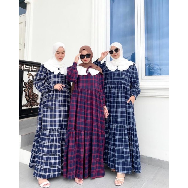 FLARA MAXI - Trend pakaian model terbaru long dress baju gamis A line klok cantik ootd hijab fashion