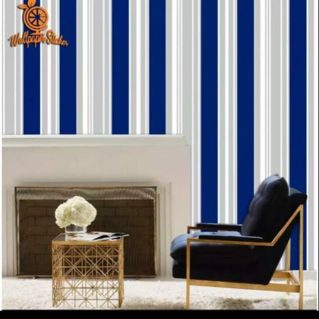 WALLPAPER DINDING MOTIF SALUR BIRU DONGKER