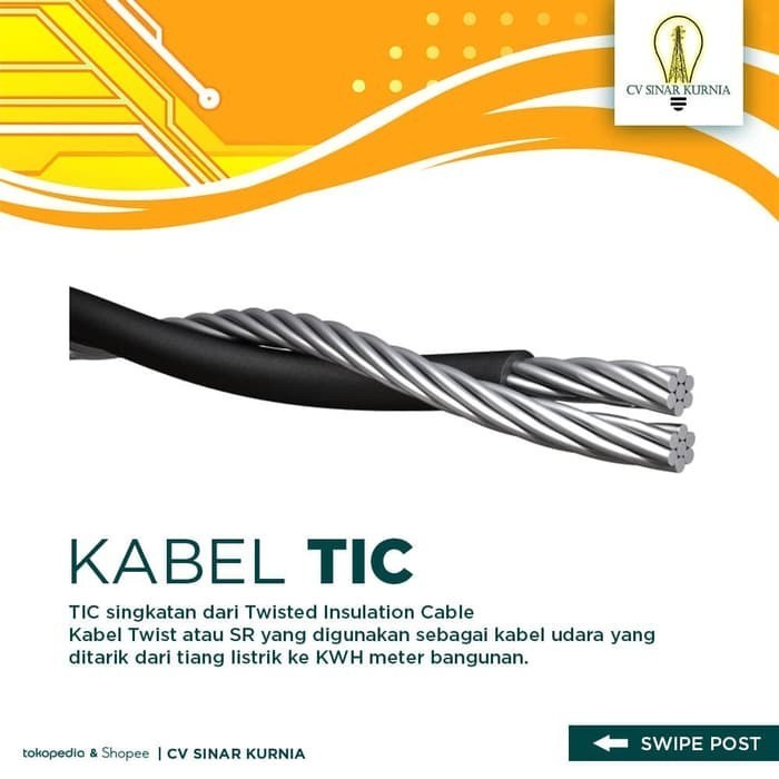 EXTRANA Kabel PLN, TIC, twisted, twist SR 2 x 10 2x10 | Meteran Ecer | SNI asli promo