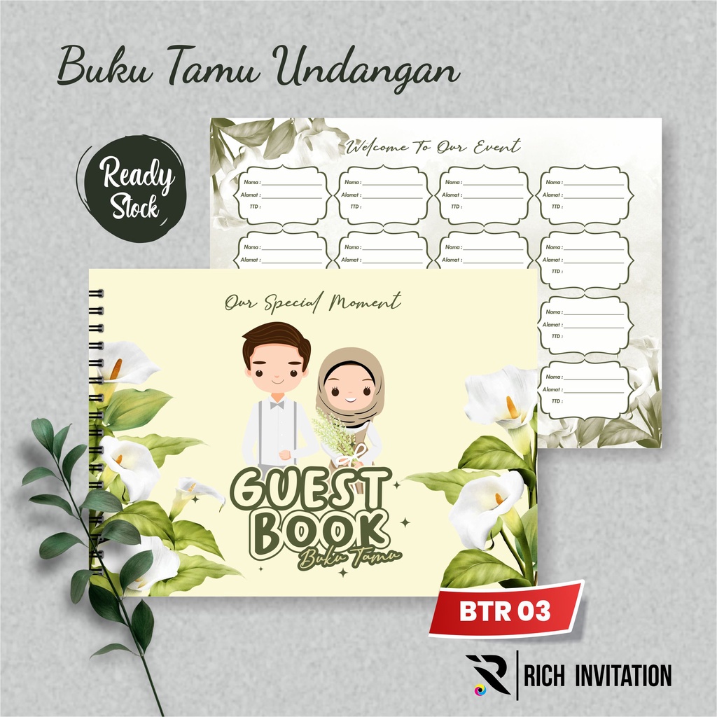 Jual Buku Tamu Undangan Pernikahan Guest Book Nikah Ready Btr