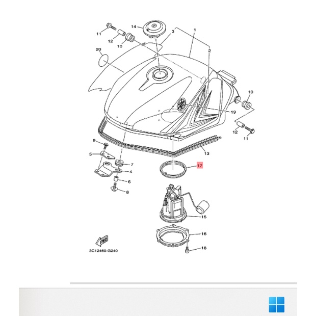 KARET ORING O RING SEAL FUEL PUMP FUELPUMP POMPA BENSIN VIXION LAMA R25 MT25 XMAX 250 ORIGINAL YGP 3C1-F4486-00