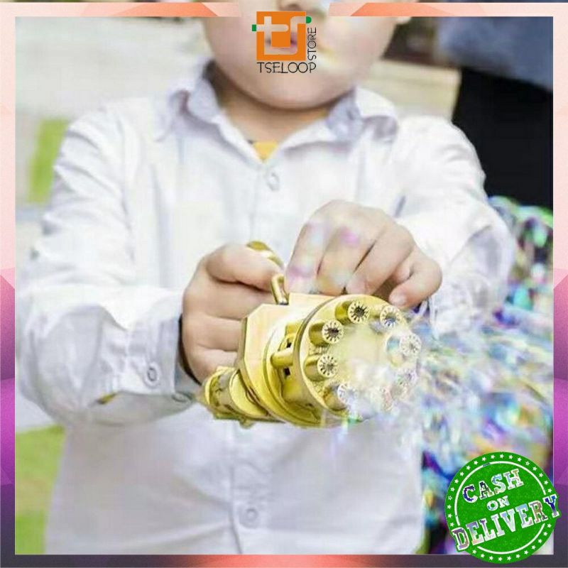 MAINAN BUBBLE GUM PISTOL GELEMBUNG SABUN ANAK BUBBLE GUN ELECTRIK MACHINE GUN BUBBLE BUSA
