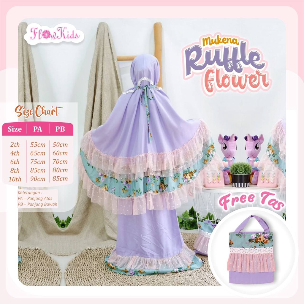 Mukena Ruffle Flower by FlowKids Premium