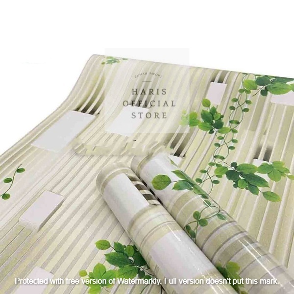 WALLPAPER STIKER DINDING BUNGA RAMBAT HIJAU PAGAR