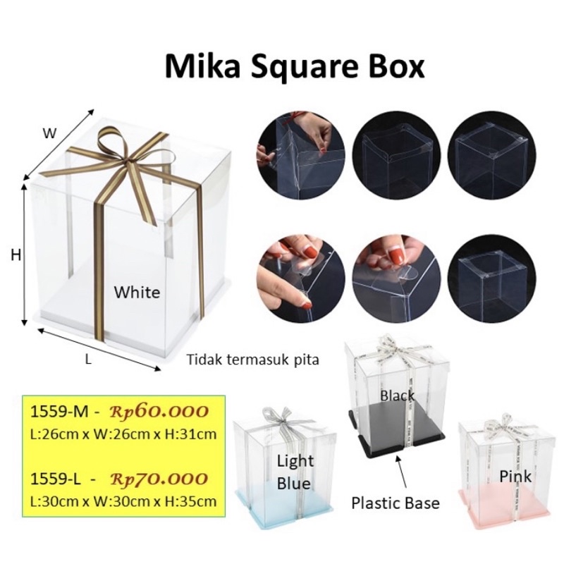 

Mika Square Box 1599-M Box Mika Bloombox Box Hampers Box Parcel Bening