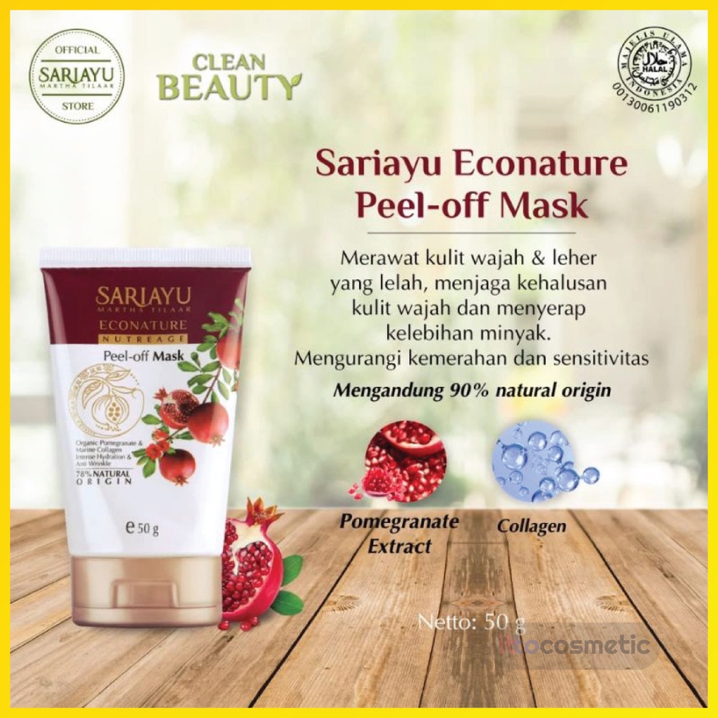 SARIAYU Econature Peel Off Mask 50 GR | Peeling Masker Wajah