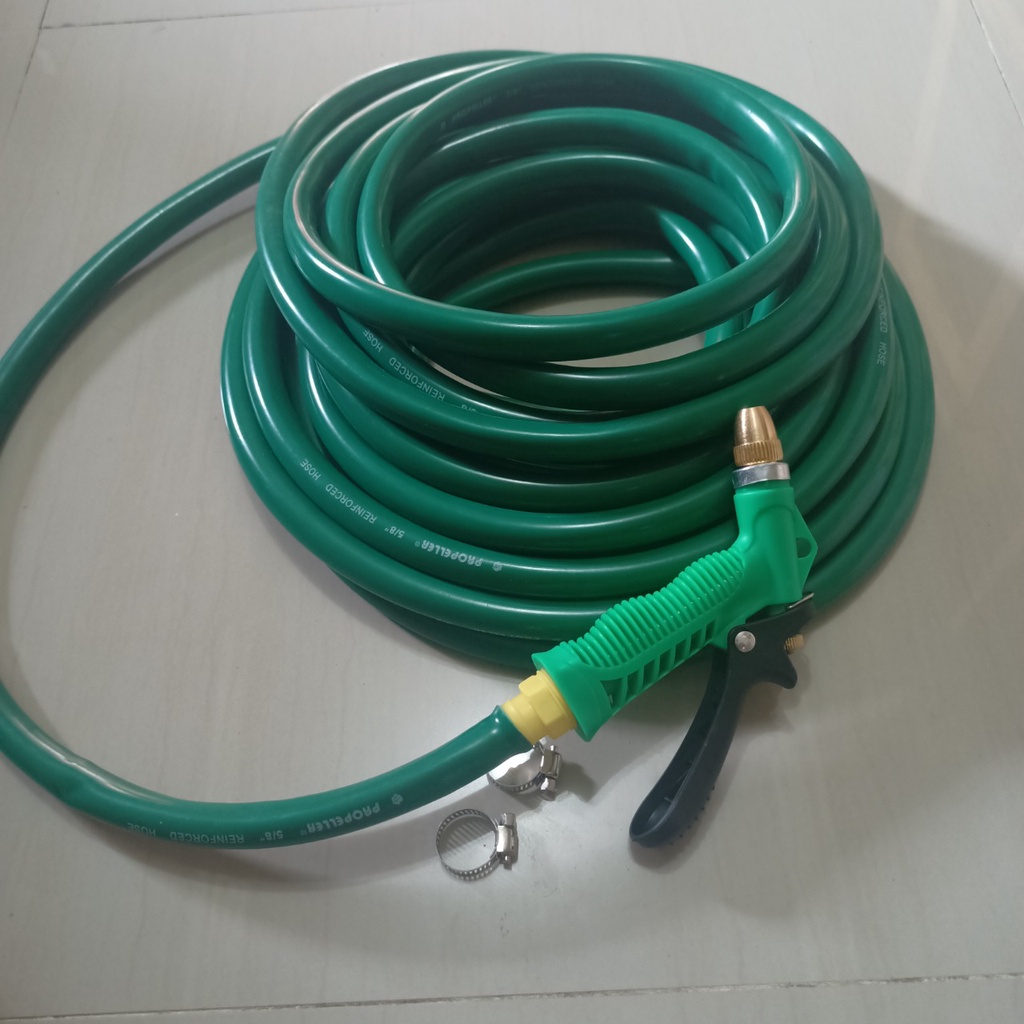 Paket Selang Air 5/8- Selang Air Dop Ukuran 5/8 Plus Kepala Selang Semprotan Air Kepala Kuningan - Selang Cuci Motor Siram Tanaman Free Kepal Semprotan