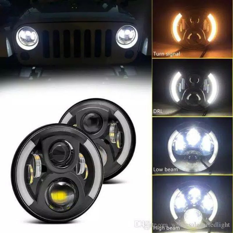 LAMPU HEADLAMP BULAT UNIVERSAL 7 INC JEEP RUBICON HARDTOP JEEP WRANGLER