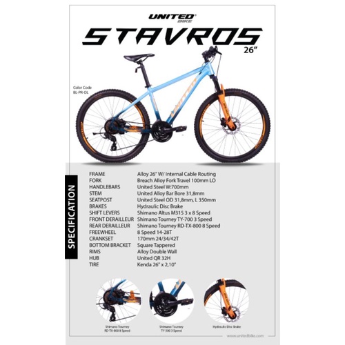 Sepeda MTB Stavros 24 inch United
