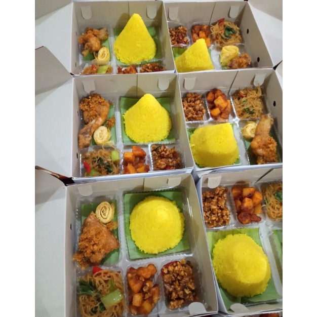 

Nasi tumpeng kotak|Nasi kuning|Nasi kuning kotak