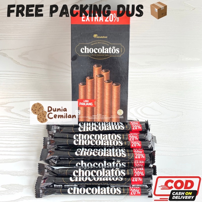 [TERMURAH!!] Gery Chocolatos Dark Choco 1 PAK (20x18Gram) - Wafer Roll Dark Choco