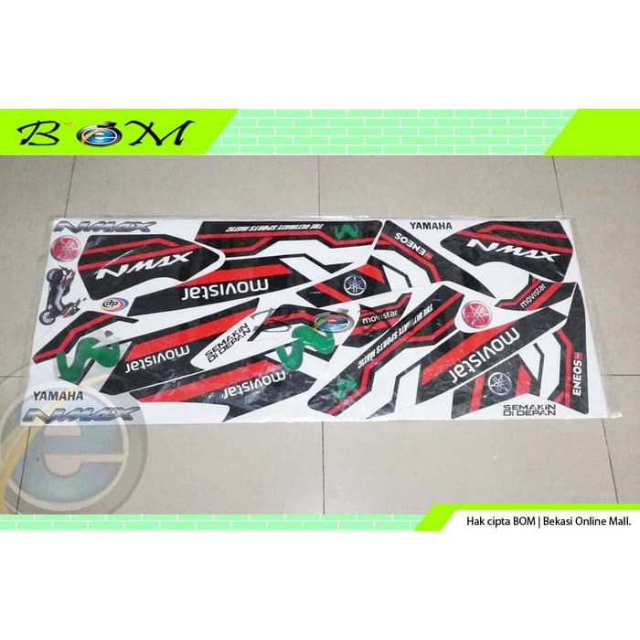 Striping Stiker Sticker yamaha NMAX full body hitam merah movistar