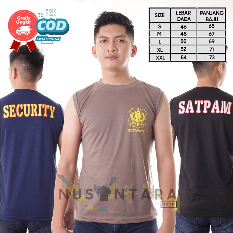 Singlet Security Kaos Satpam Lekbong Kaos Security Dalaman Satpam Lekmong Warna Coklat Hitam Navy