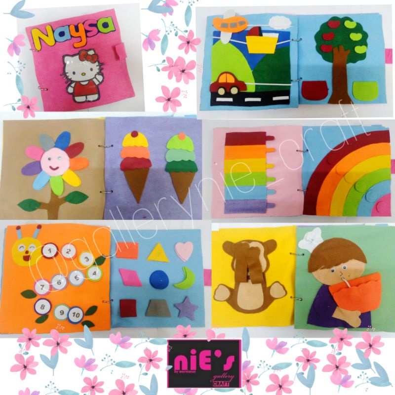 busy book / activity book / buku flanel / buku kain / mainan edukasi