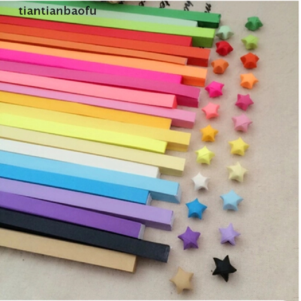 (Tianbaofu) Kertas Origami Lipat Bentuk Bintang Warna Warni