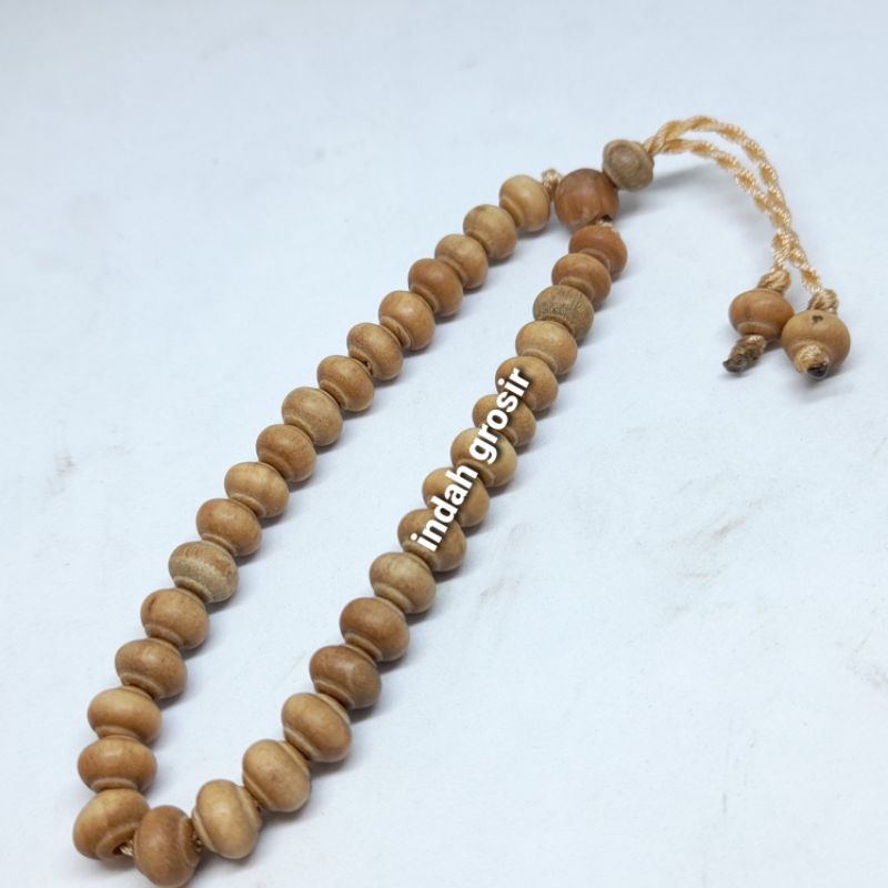 GELANG TASBIH 33BUTIR 6MM KAYU CENDANA WANGI PROFIL 100% NATURAL