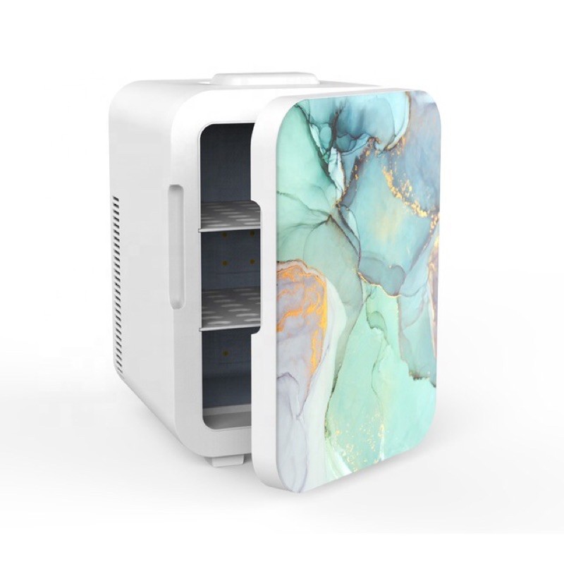 READY STOCK 10L kulkas mini skincare fridge marble 10 liter minifridge makeup kecil makanan
