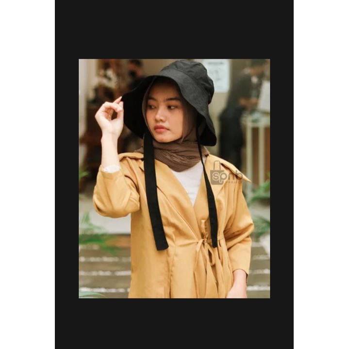 Terbaru Topi Bucket Hats Selebgram Bucket Wanita Tali Bahan berkualitas Premium