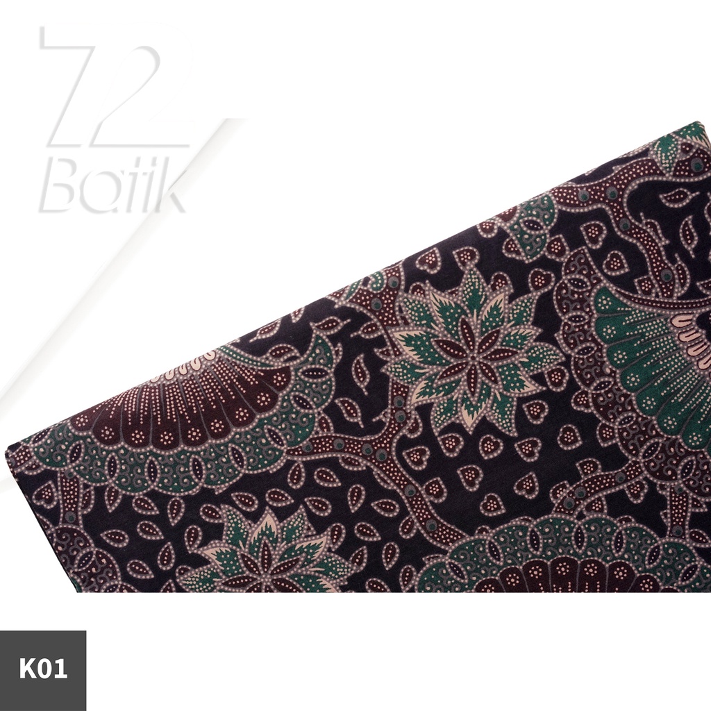 KAIN BATIK PREMIUM Bahan Katun Motif Godong Kembang Warna Hitam 721623 Cap 72 Jarik Jarit Samping Kebat Panjang Batik Katun Modern Premium Bahan Seragam Batik Pernikahan Kantor Keluarga Murah Kamen Jadi Batik Bali Lembaran