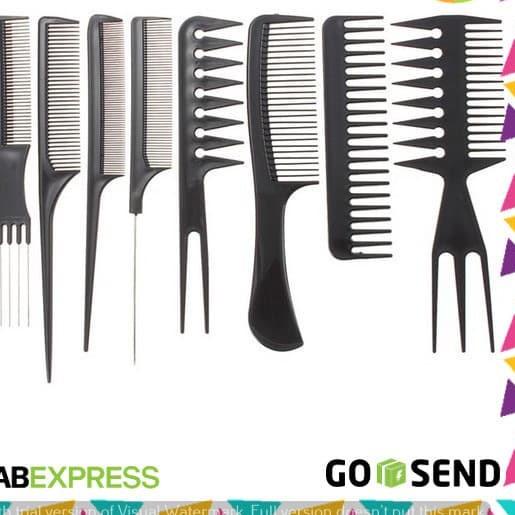 ۩ Sisir Rambut 10 Set / Alat Cukur Rambut / Barber Shop / Paket Sisir ➱