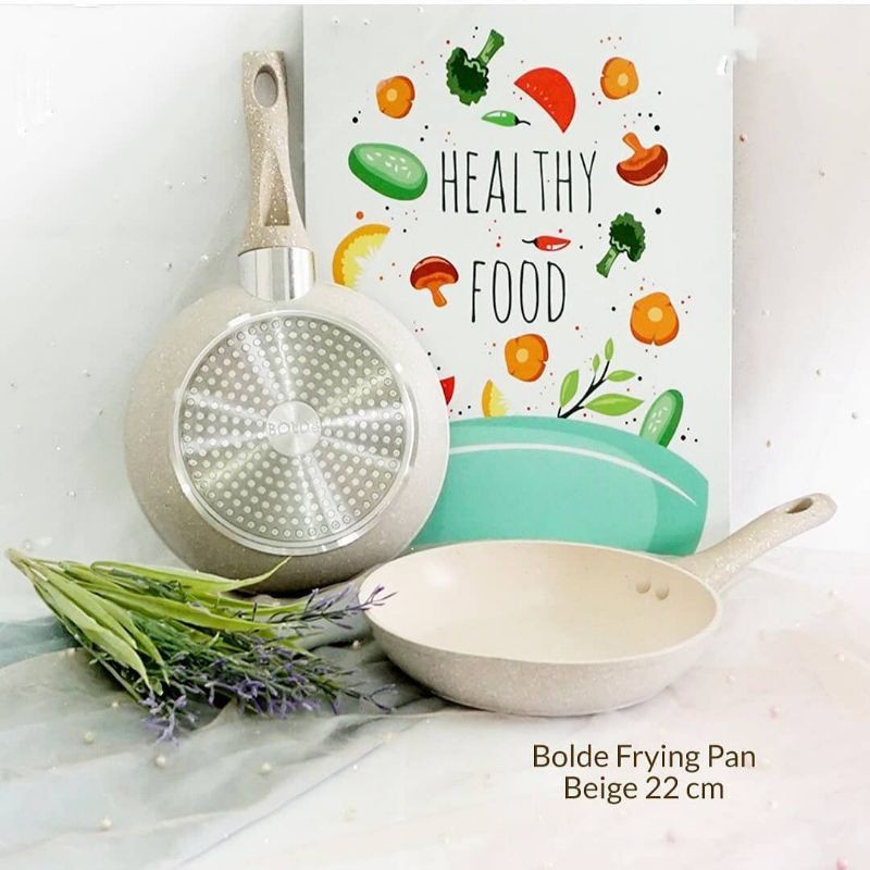 Fry Pan 22 cm Granit Original Bolde Wajan Panci Bolde Ori