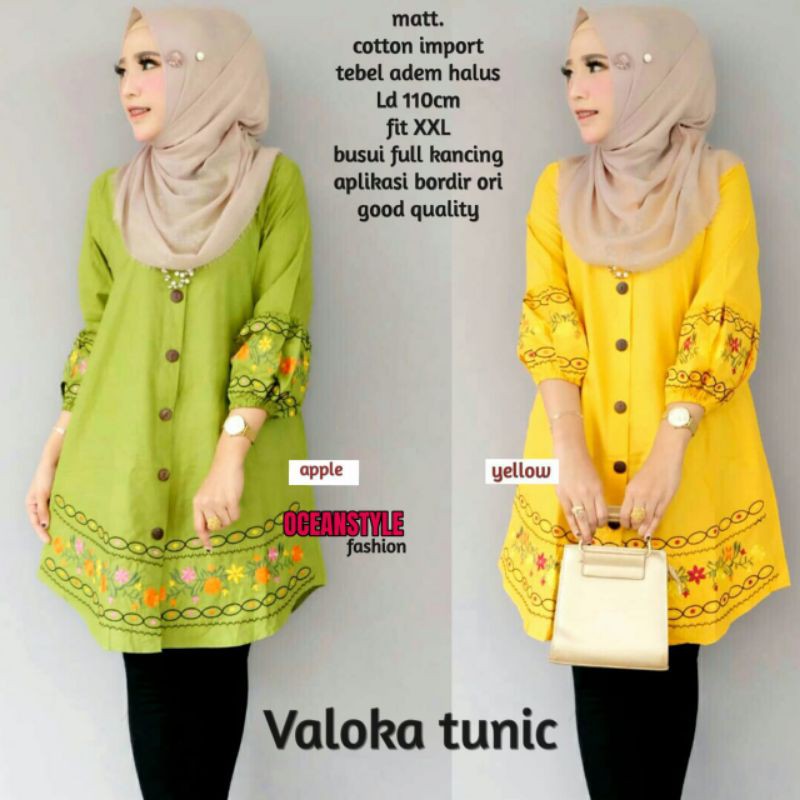 Valika/Agya tunik bahan cotton
