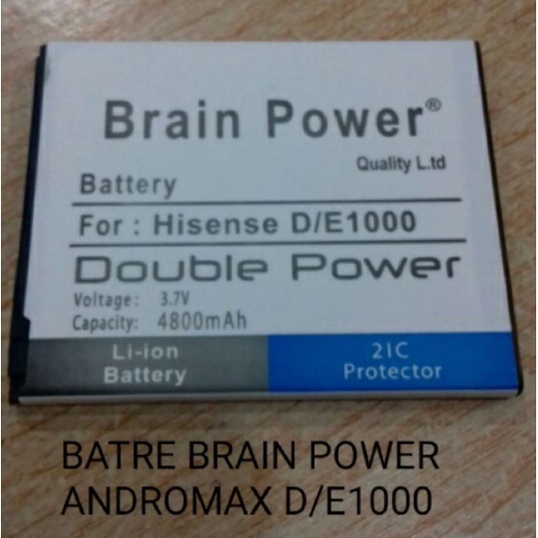 Double Power Battery Batere Batre Baterai Brain Power Andromax D E1000