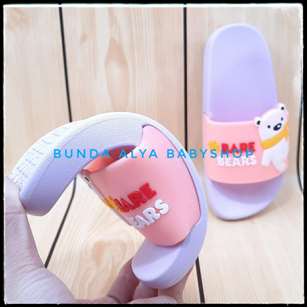 Sendal Anak Perempuan IMPORT Usia 4 5 6 Tahun UNGU Karet  - Sandal Anak Cewek Karet Lentur Elastis Anti Licin Size 26 - 33