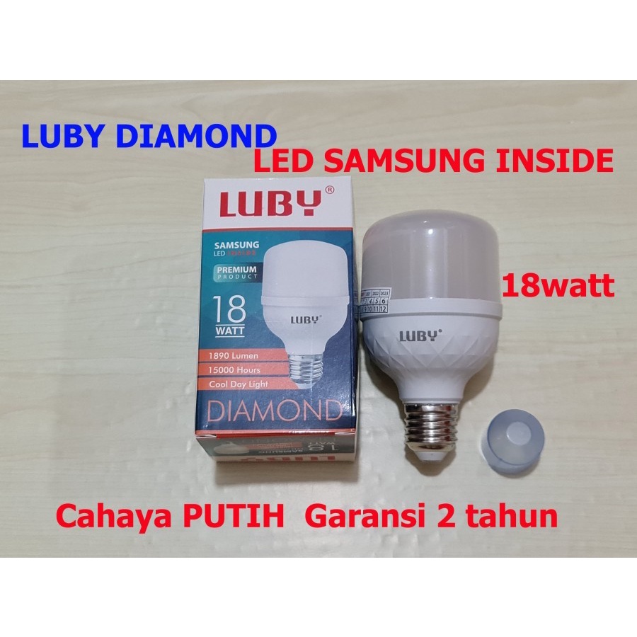 Lampu Bohlam LED 18 Watt Luby Diamond New Generation Samsung Inside Putih Original