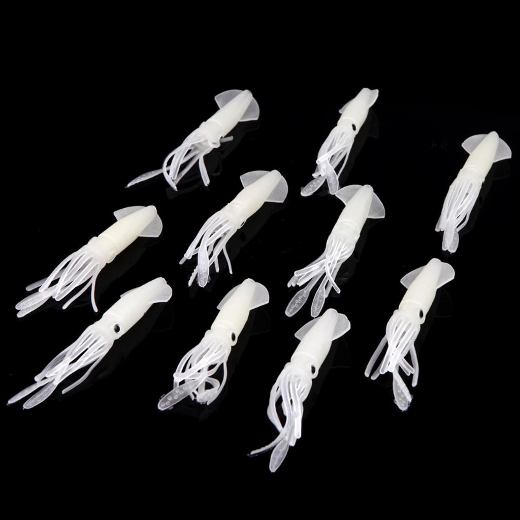 Hot Promo ! Umpan Pancing Luminous Squid Soft Bait Lure 10 PCS