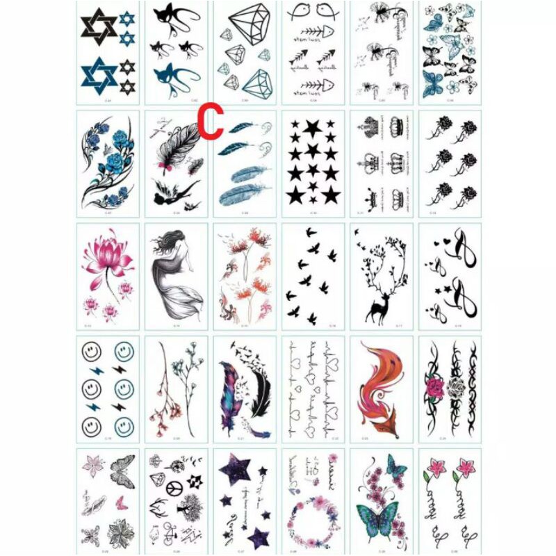 PAKET 5 GAMBAR SMALL (BEBAS PILIH MODEL)/Tatto Temporary/Tato Temporer