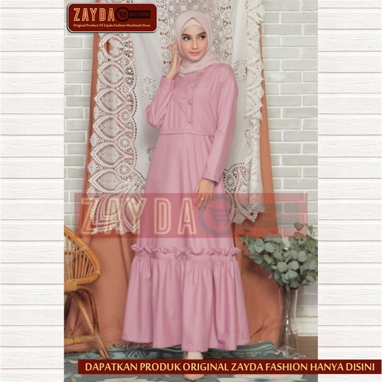 Gamis Remaja Terbaru Gamis Zayda Fashion Gamis Wanita Katun Original ZG87 Dusty