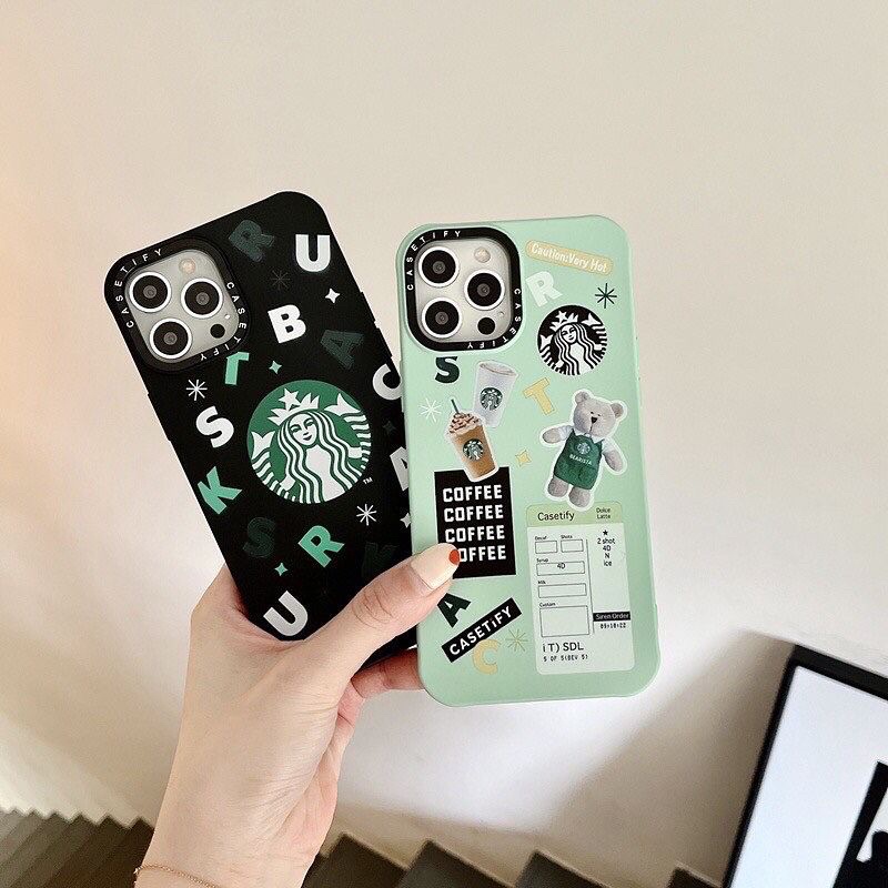 Case Iphone Softcase Starbucks Green and Black for Iphone 11 12 13