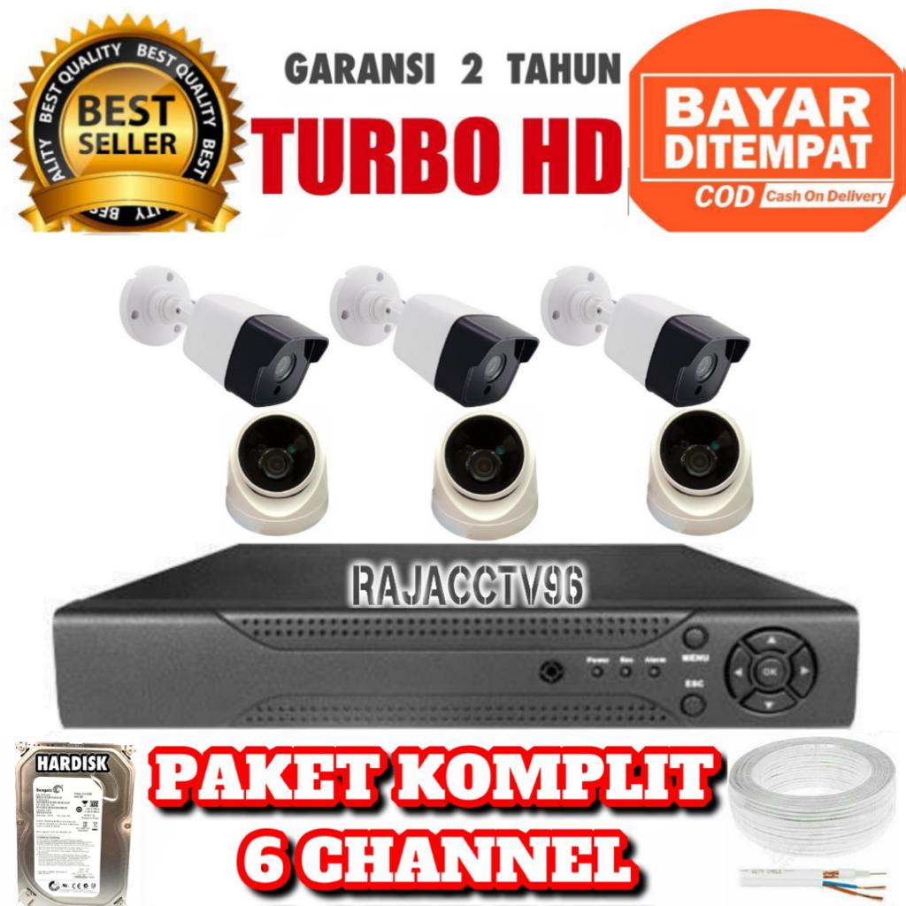 PAKET CCTV 8CHANNEL 6CAMERA 8CHENEL 6KAMERA 5MP 1080P IC SONY TURBO HD KOMPLIT TINGGAL PASANG