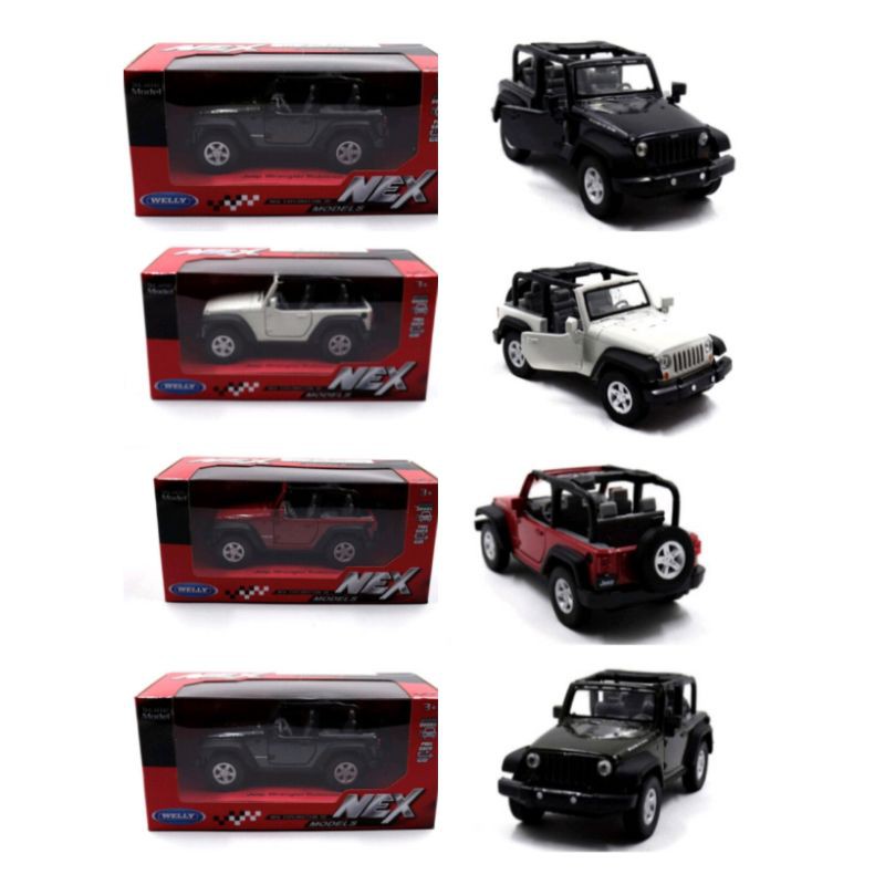 Welly Nex Jeep Wrangler Rubicon Convertible Skala 1/32-1/38 /Mobilan Pullback