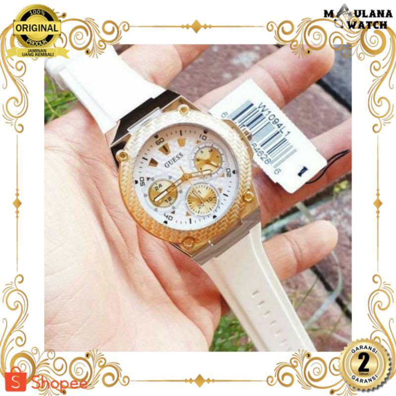 JAM TANGAN PRIA WANITA | RANTAI | KULIT | KARET | MURAH | WANITA ORIGINAL [GUESS W1094L1] PAPER BAG