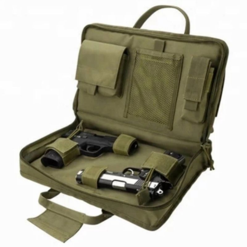 tas pistol army tas penyimpanan pistol dan magazine tas pistol kapasitas 2 senjata