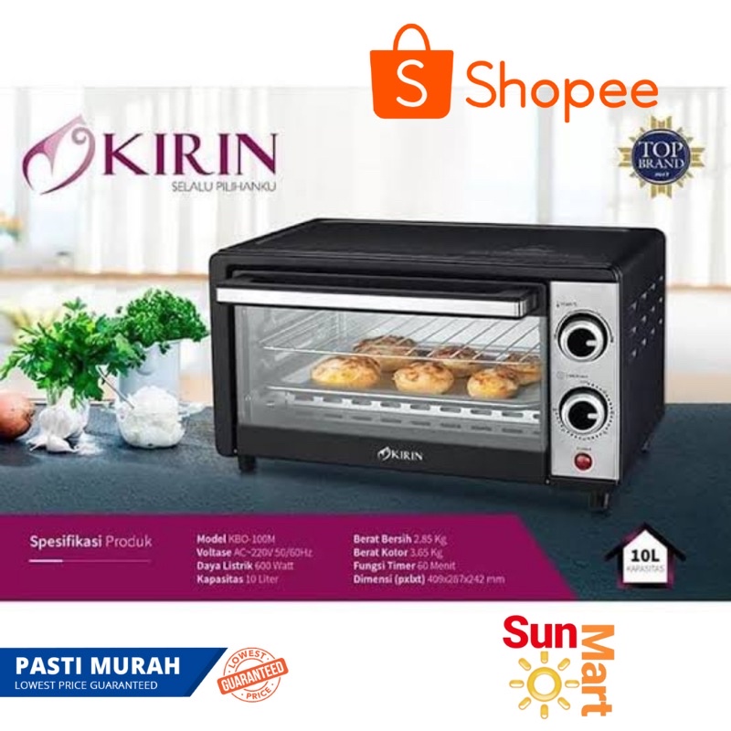 KIRIN Oven Listrik KBO 100 M lw - KBO100M lw KBO-100M Garansi Murah