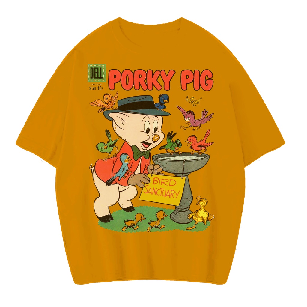 KAOS OVERSIZE PORKY PIG VINTAGE TEE (YELLOW MUSTARD T-SHIRT)