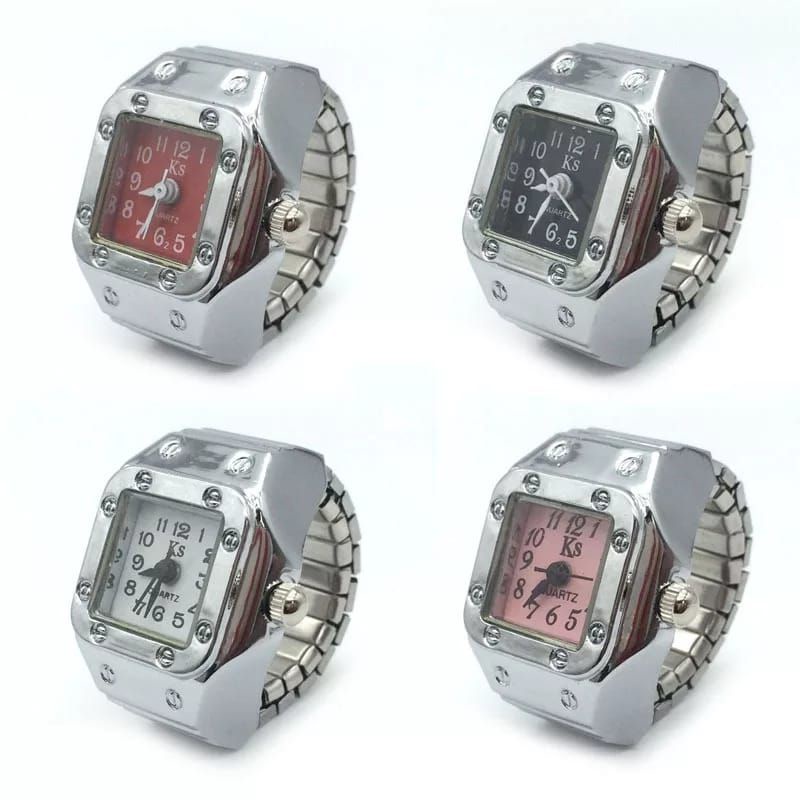 Cincin Jam unik keren pria / wanita. jam cincin analog ring pegas universal