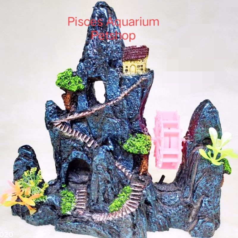 Mainan Aquarium rumah tebing kincir besar